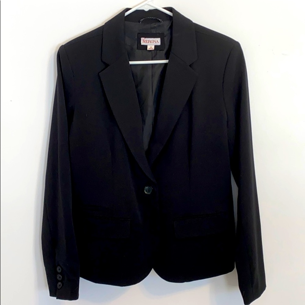 Women’s Black 1 Button Blazer